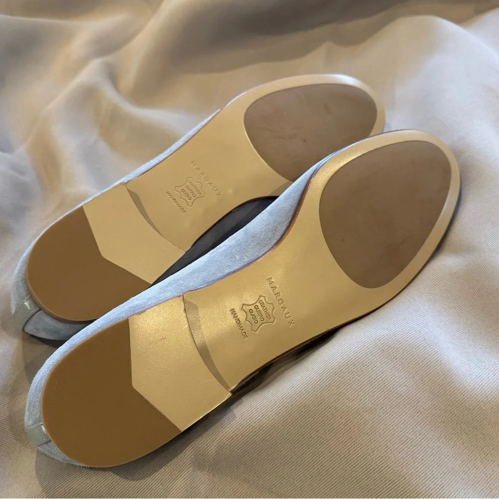 Margaux Light Gray Suede Flats - Picture 6 of 10